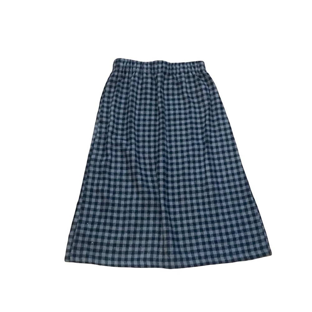 Dazy XL Midi Skirt Black on gray box striped Flannel Elastic waist